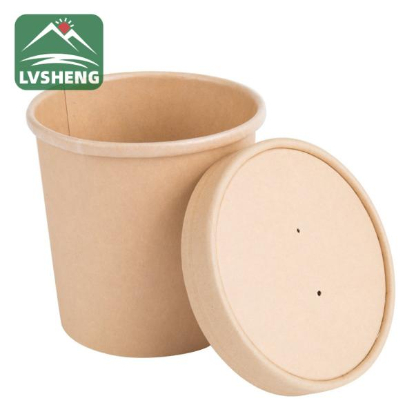 Material reciclable a base de fibra para tazones de papel de servicio de alimentos y tapas de papel