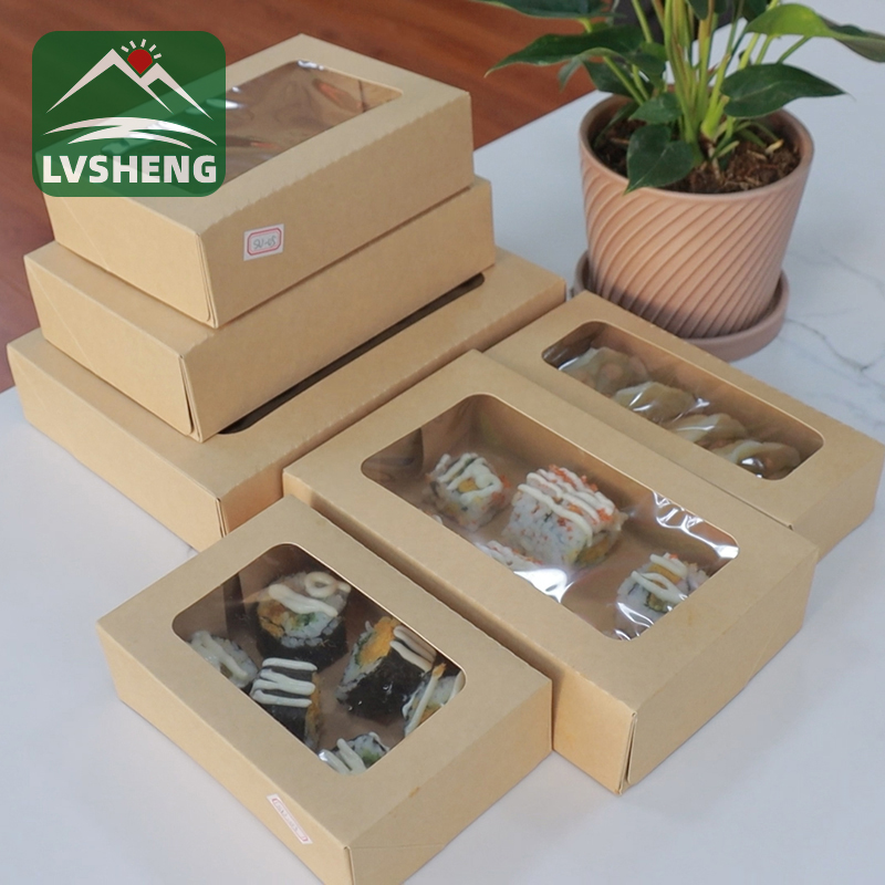 Nuevos productos de Xiamen Lvsheng Factory -Sushi Togo Box con ventana borrosa
