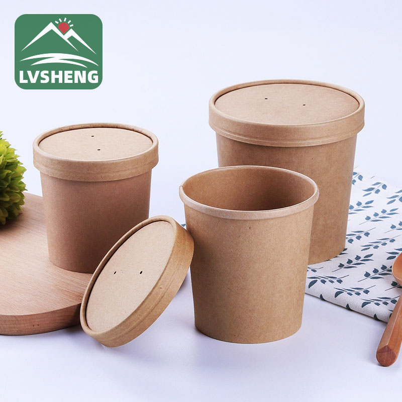 Vaso de papel biodegradable para envases de alimentos